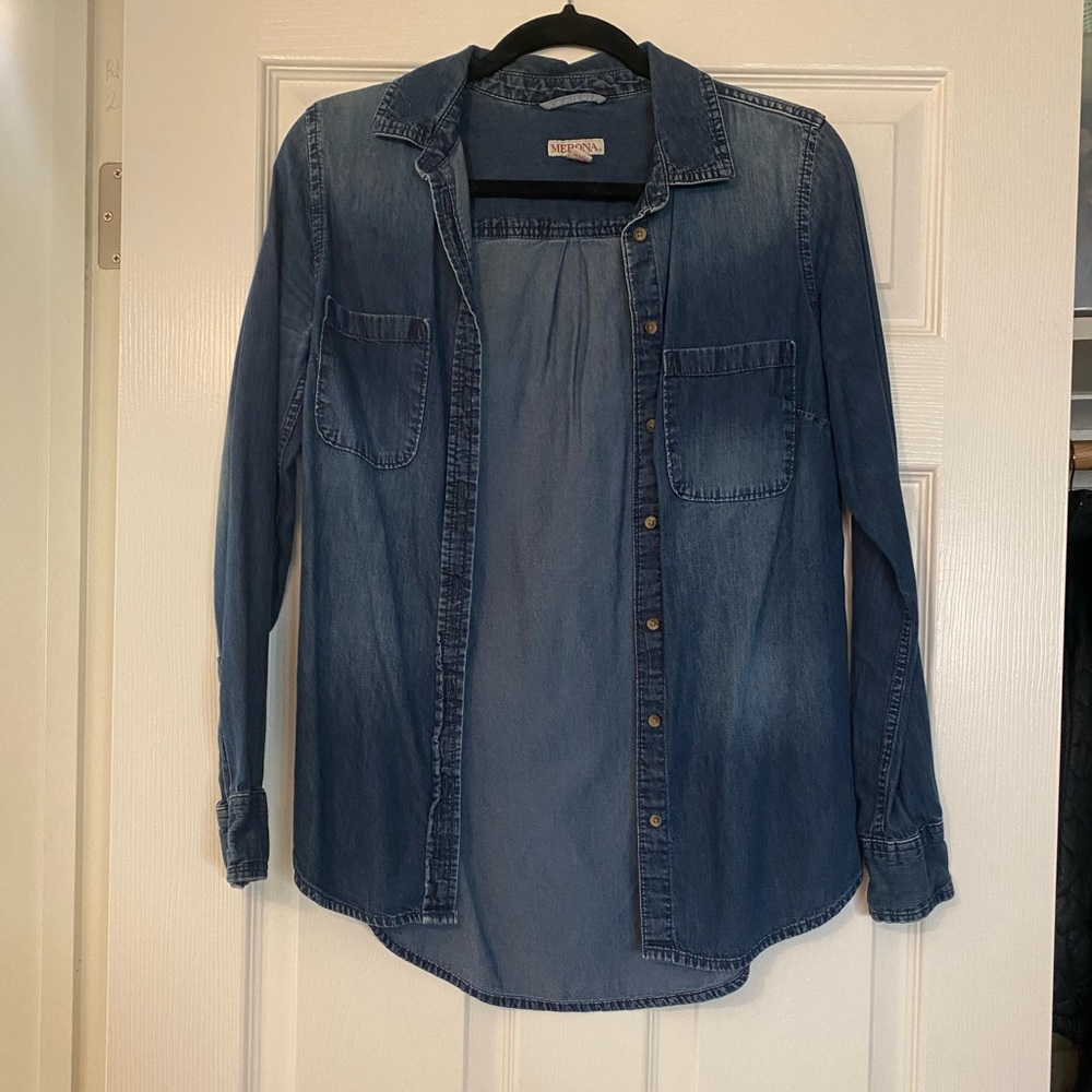 Merona denim button up